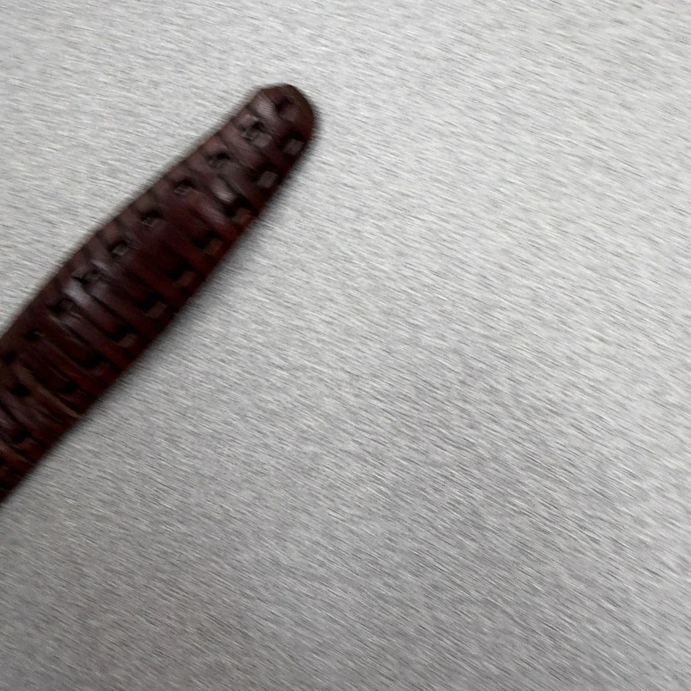 Fossil Belt Mens 38 Brown Woven Leather Classic Silver Buckle Distressed Casual